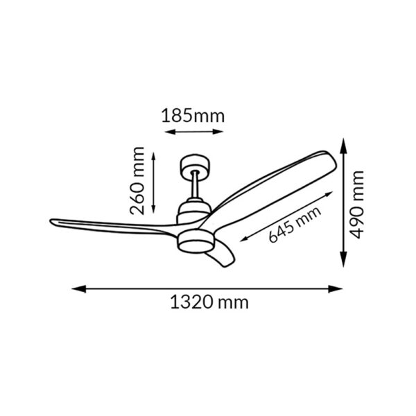 Alternative view of Ventilador de Techo LED 132cm con Mando a Distancia, Motor DC Silencioso, Luz Regulable CCT, Temporizador, Verano/Invierno, Blanco, Aluminio y Color madera(abs) – 12540 m³/h OstarkDom-LEDUNI
