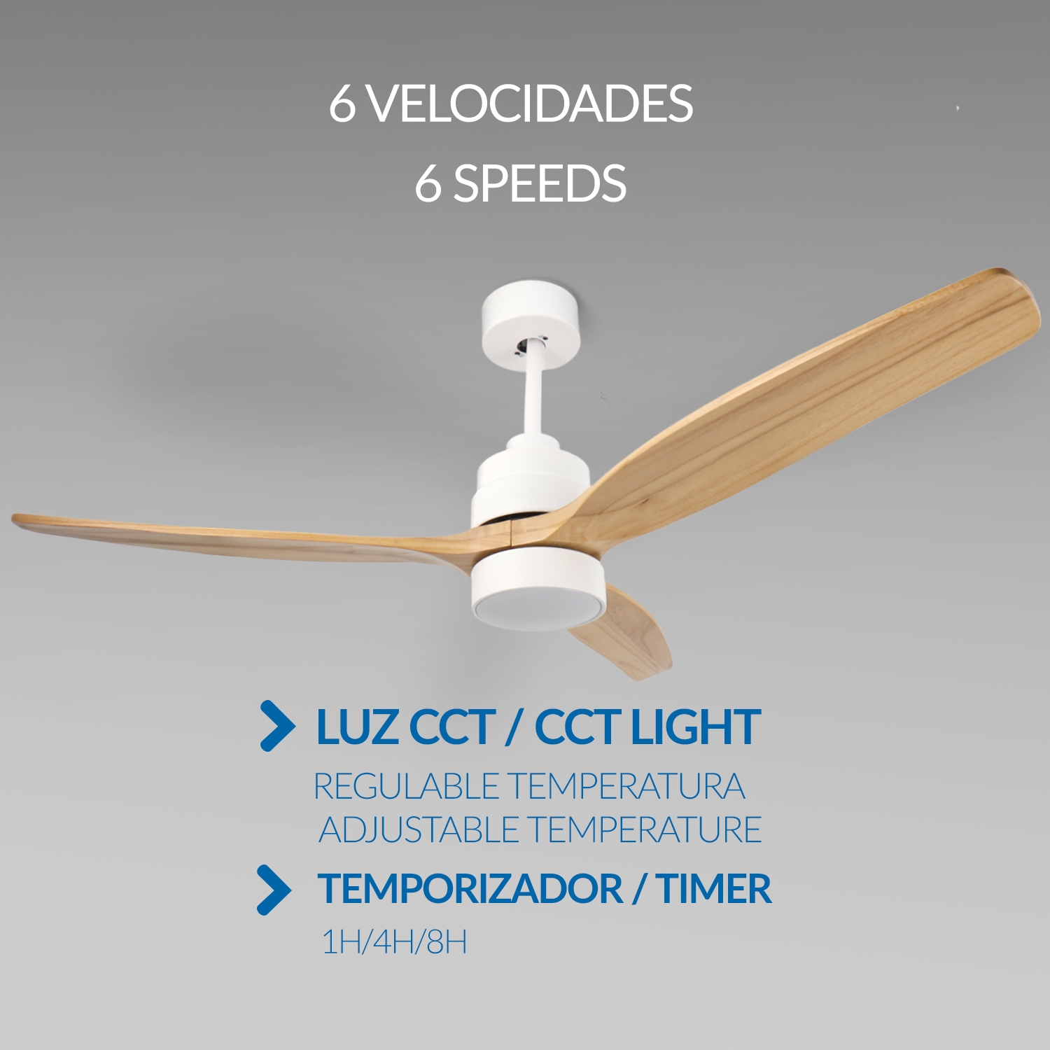 Ventilateur de Plafond LED 132cm avec Télécommande, Moteur DC Silencieux, Lumière Réglable – Image 3