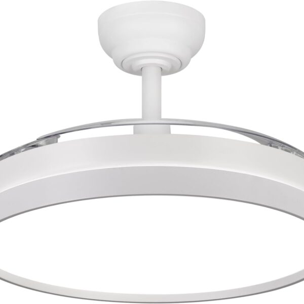 Alternative view of OStarkDom Ventilador de Techo con Luz LED Retráctil 106cm, Motor DC 30W + Luz LED hasta 60W (Potencia Total 90W), Sin APP, Control por Mando a Distancia, 6 Velocidades, Temporizador, 3 Temperaturas de Luz, Función Verano-Invierno, Silencioso, Blanco OstarkDom-leduni