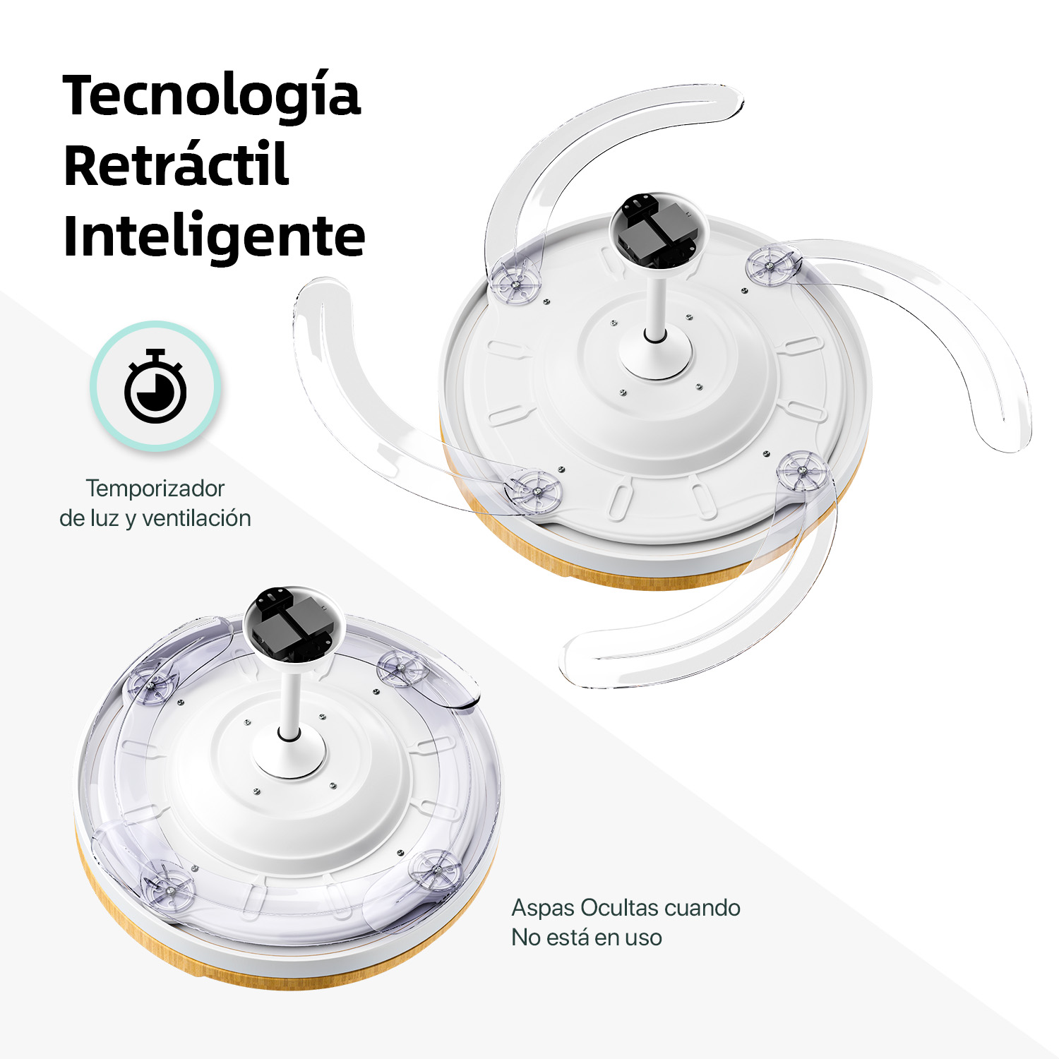 OStarkDom Ventilateur de toit 96W avec lumière 66W+30W Moteur DC, Silencieux avec Télécommande – Image 3