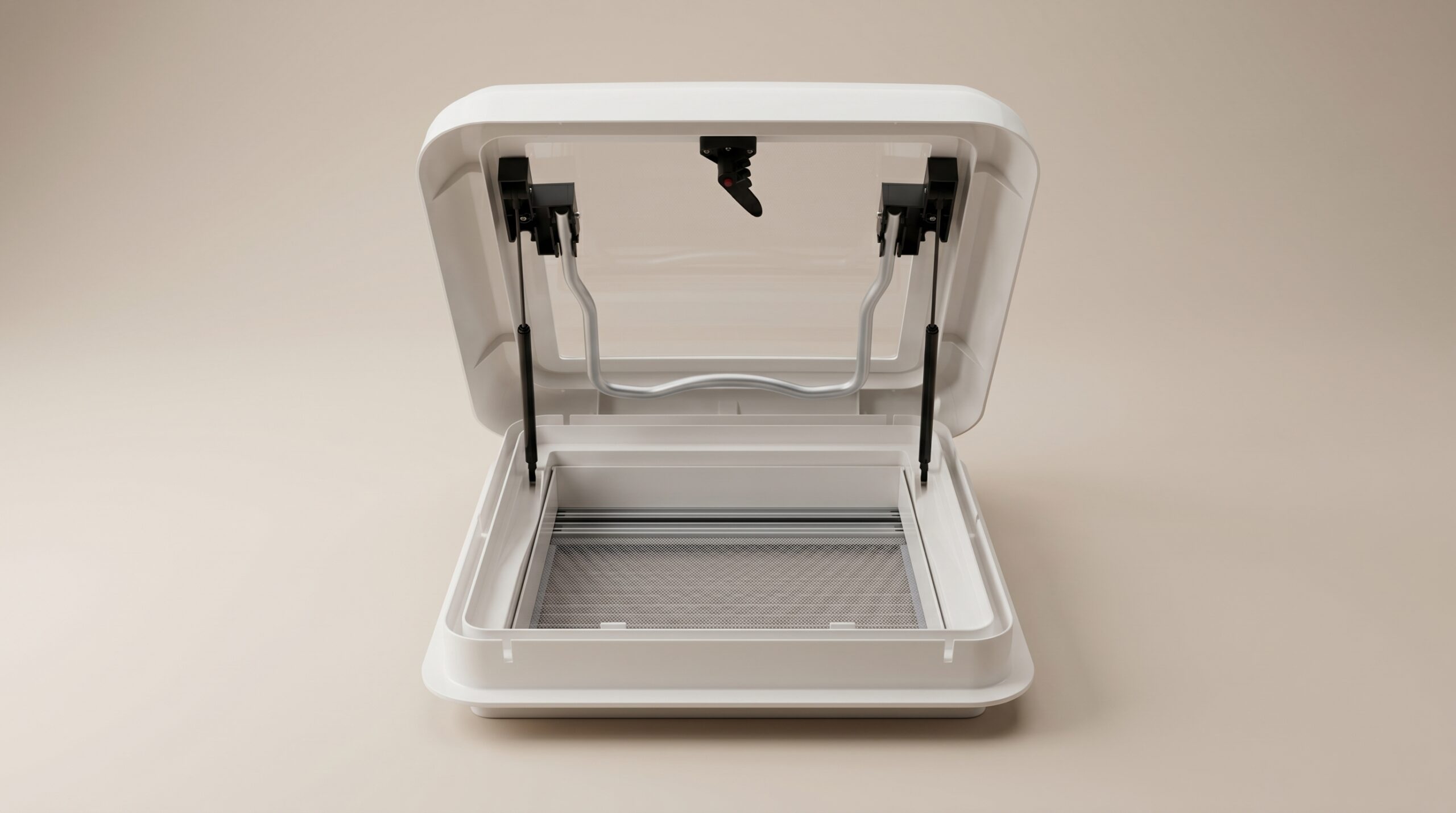 Lucarne de Toit pour Autocaravane et Caravane, Ouverture Manuelle jusqu'à 60°, Moustiquaire et Store Opaque, Dôme Acrylique Double Couche UV, Ventilation Permanente 150 cm² – Image 9